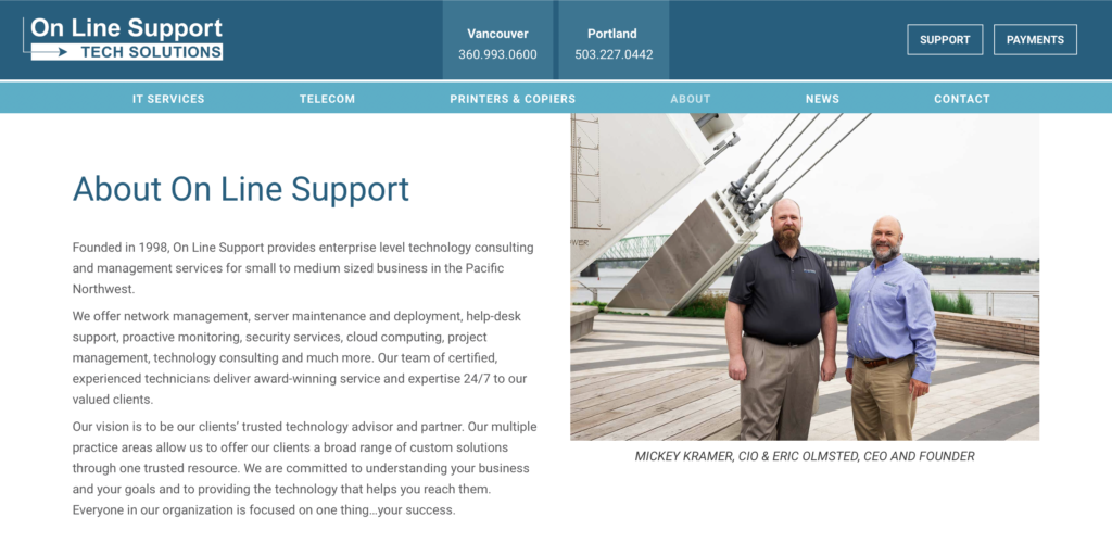 On Line Support Tech Solution Vancouver Oregon